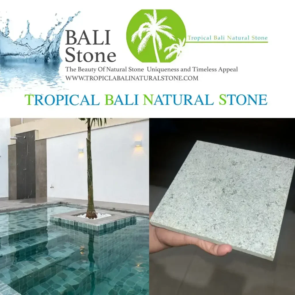 bali sukabumi green stone pool tiles, sukabumi pool tiles