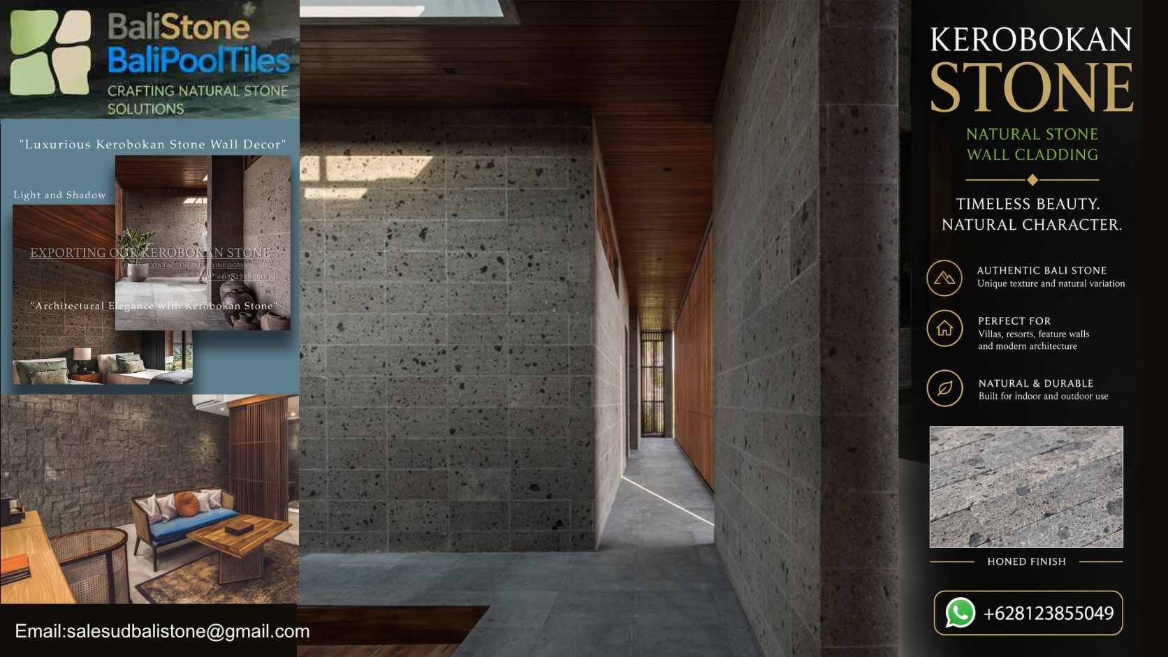 Bali kerobokan stone wall cladding factory direct